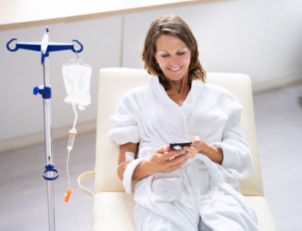 female having iv therapy